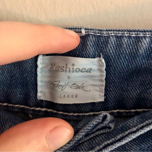 Kashieca x Rhett Eala Wide-Leg High-Waisted Medium Wash Jeans - Picture 9 of 10